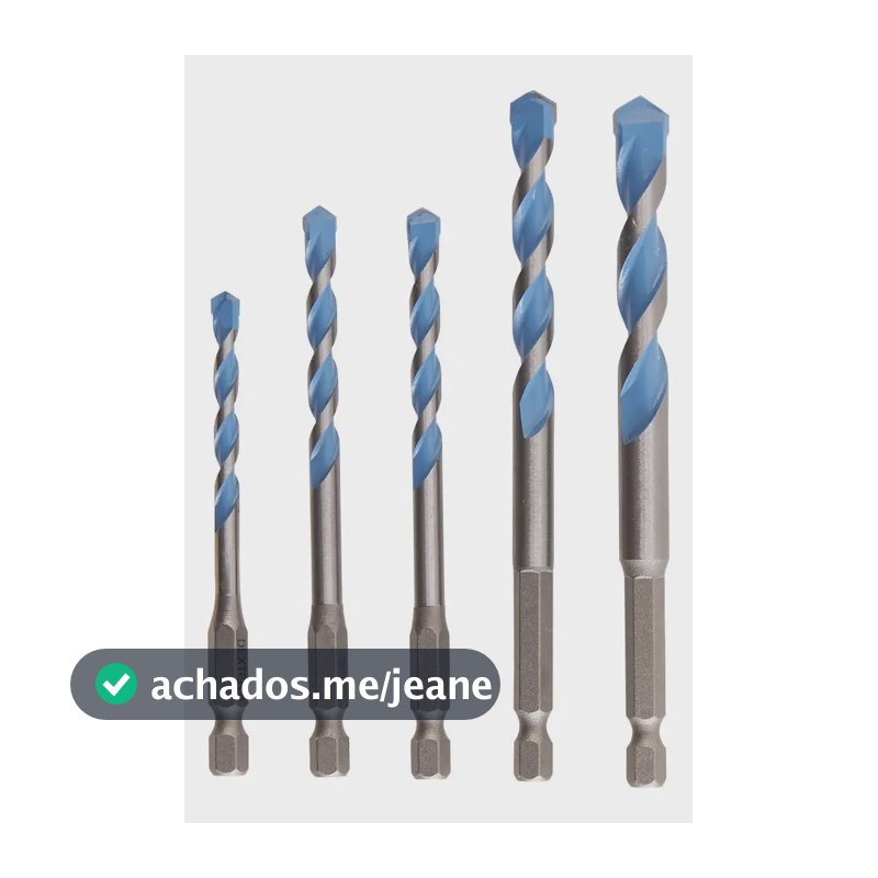 Jogo De Brocas Aço Multiconstrução Dexter Fura Gesso Madeira Metal Tijolos Blocos Concreto Rápido 5 Peças Diâmetros