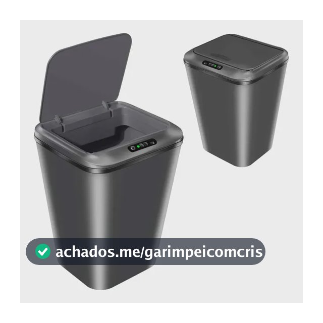 Lixeira Inteligente Automática Recarregável USB 3 Modos Abertura Tampa Silenciosa Lixeira Para Banheiro Cozinha Quarto Cor Cinza 87001