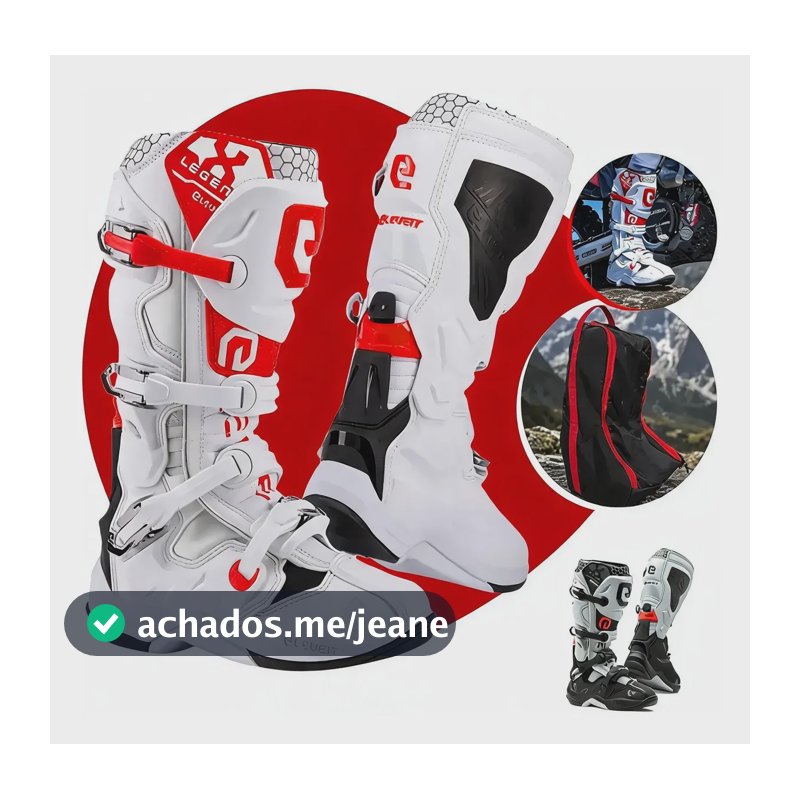 Bota Eleveit X-legend Evo Trilha Cross 2026 + Brinde Bolsa Bota Eleveit X Legend Evo Vermelha E Branco 46 Br