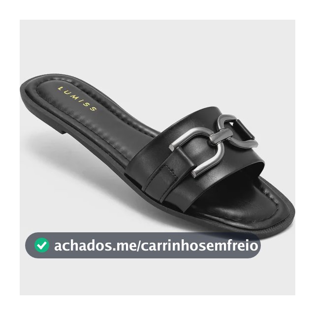 Sandália Feminina Rasteira Lumiss Enfeite Metal Confortável
