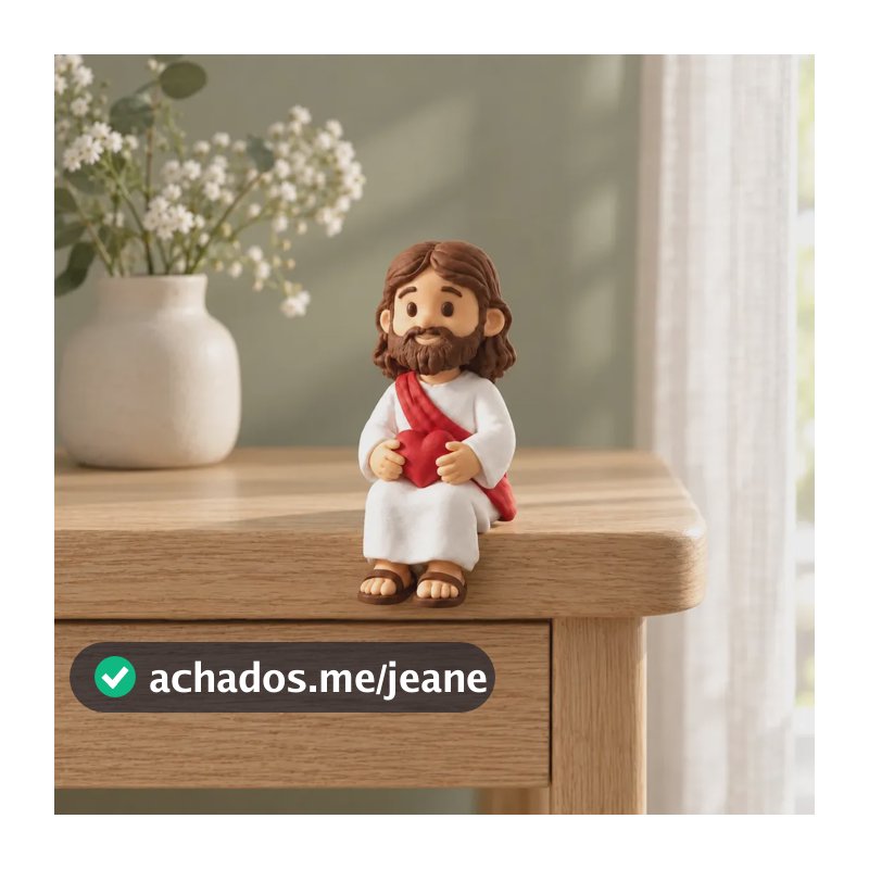 Estátua Decorativa de Jesus Cristo Colorida para Prateleira