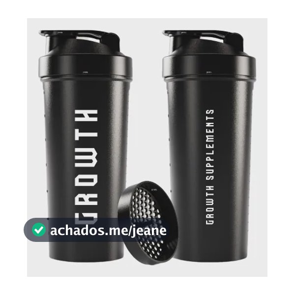 Coqueteleira Shaker Academia 600ml Growth Supplements Preto