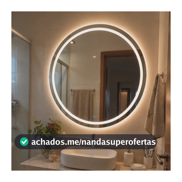 Espelho Grande Touch Led 3 Cores Jateado Fino 50 Cm Banheiro
