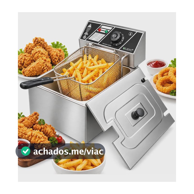 Fritadeira Elétrica Profissional 10L Inox 2500W