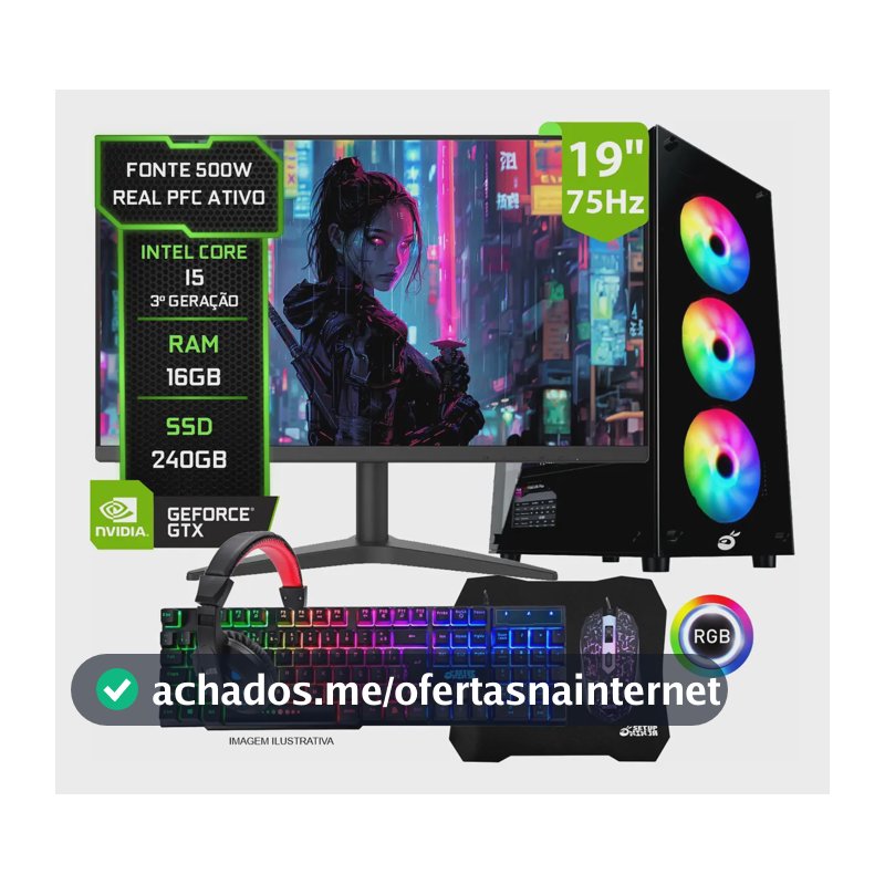 Pc Gamer Completo Intel I5, 16gb Ram, Ssd 240gb, Video 1gb 240 Gb 16 Gb Hd Graphics 2500 1gb