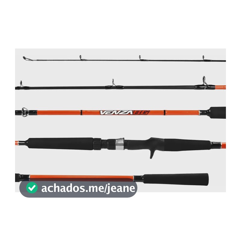 Vara Carretilha Marine Venza Bg C702h -50lb -2.13m -2 Partes Laranja