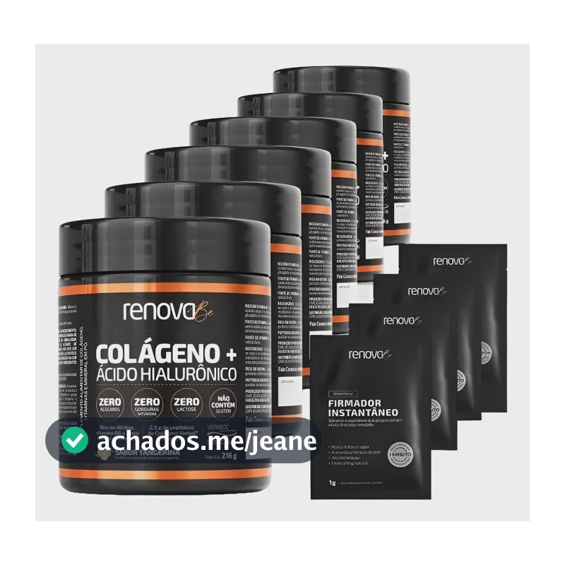 Kit 6x Colágeno Verisol Ácido Hialurônico Renova Be Biotina