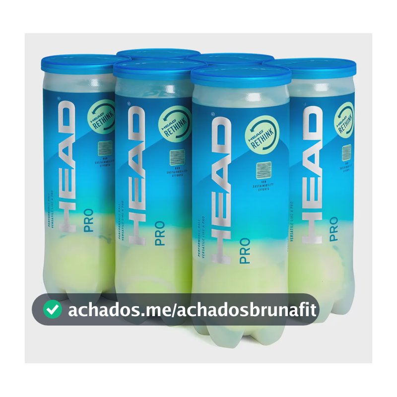 Bolinha de tênis Head Pro pacote com 6 tubos com 3 unidades cada um Amarelo
