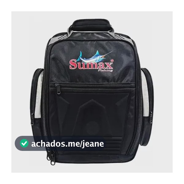 Sumax Sm-1203 Bolsa Mochila Pesca Preta C/3 Estojos Com Nota Cor Preto