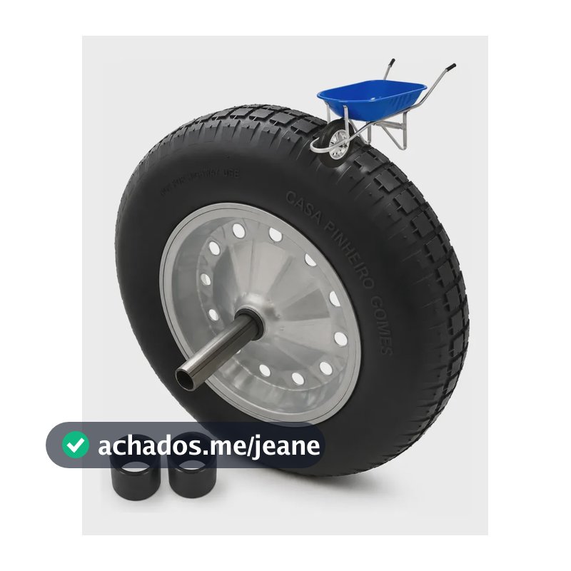 Roda Pneu Câmara Eixo Carrinho Mão Reforçado Carriola 3,25x8