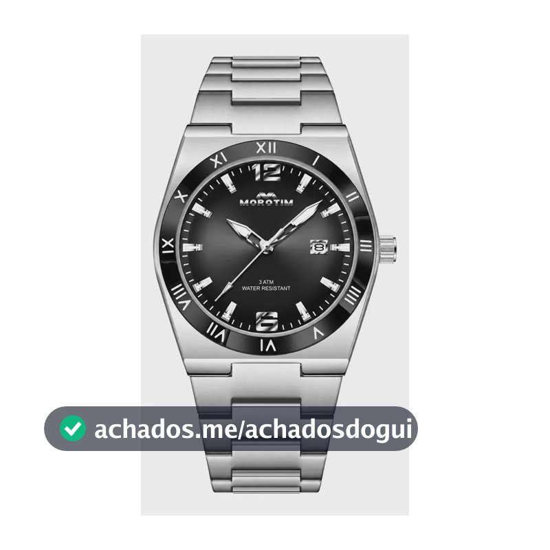 Relógio Masculino Quartzo Aço Inoxidável Analógico Social Prateado Preto