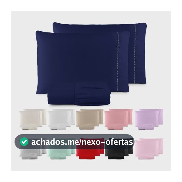 Jogo De Lençol Casal Padrão 3 Pçs 400 Fios C/ Elástico Hotel Azul-marinho