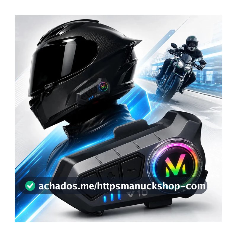 Fone Bluetooth Capacete Moto NeoXtek V10 Resistência Água IPX6