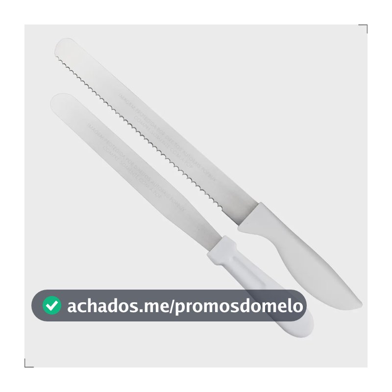 Kit Espátula + Faca De Confeiteiro Em Inox Cabo Branco 36cm Branco