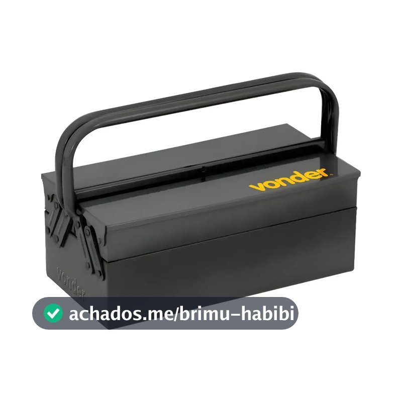 Caixa Para Ferramentas Metalica 03 Gavetas 40x19x16 Vonder Preto