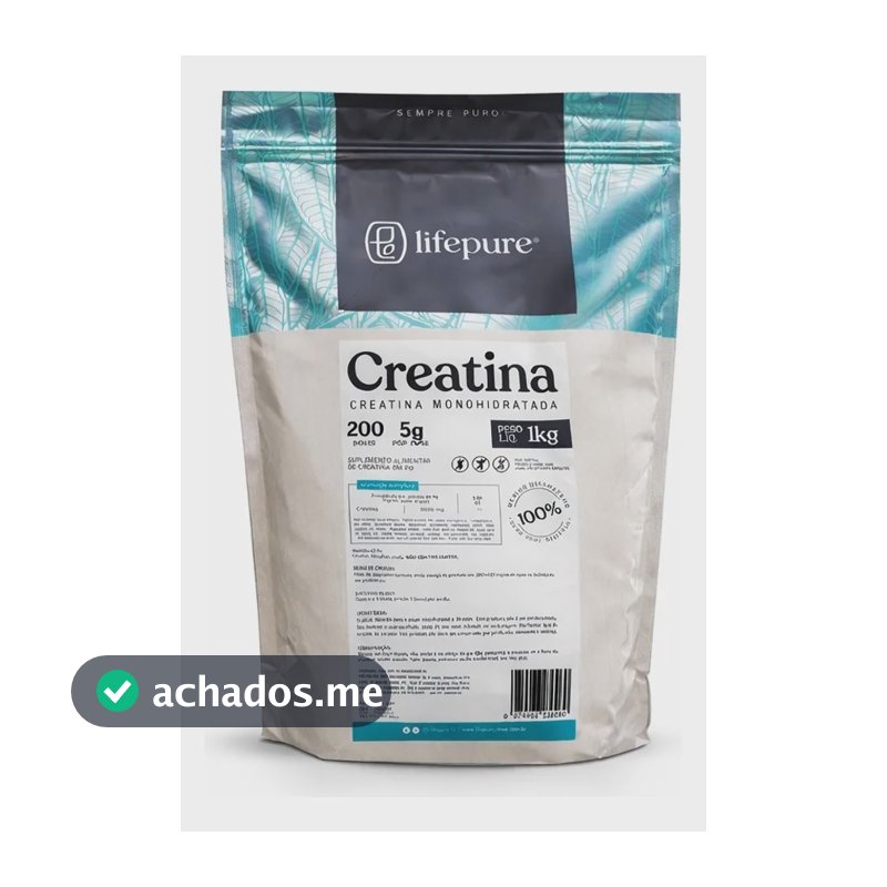 Creatina Monohidratada Em Pó Lifepure 1kg Sem Sabor Sem Sabor