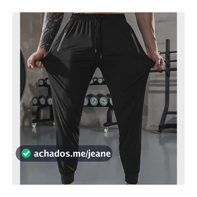 Calça Masculina Tactel Com Elastano Esportiva Academia Slim