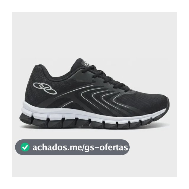 Tênis Masculino Olimp Esportivo Academia Caminhada Promoção Preto/branco 41 Br