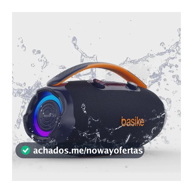 Caixa De Som Basike Ba-RAD207 Edição 80W Rádio FM Bluetooth 5.3 TWS RGB Bass Boost 9000mAh Azul