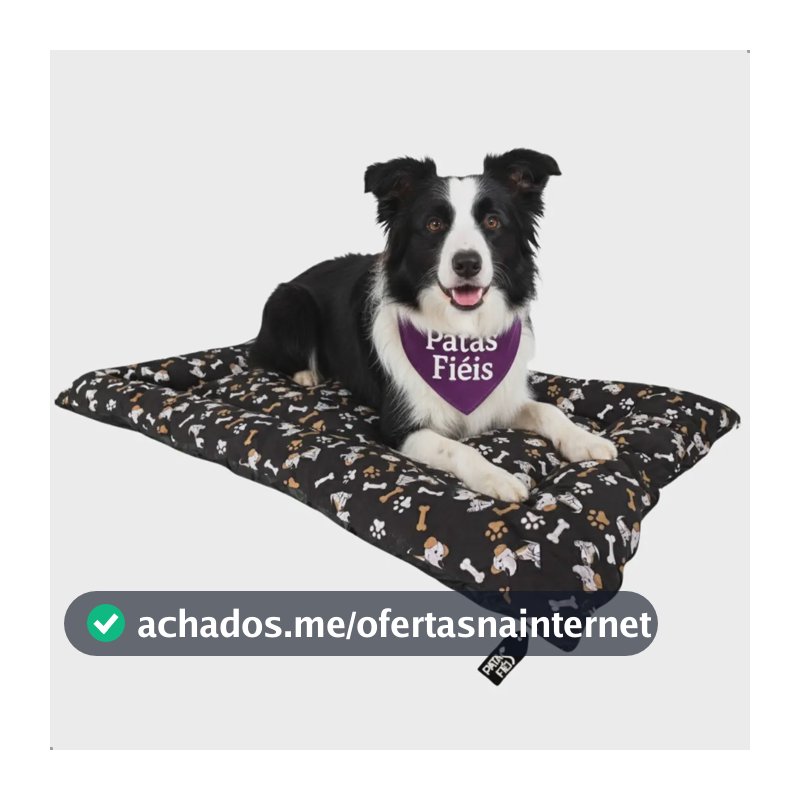 Caminha Colchonete Cachorro Grande Cama Colchão Pet 100x70 Lavável Resistente Impermeável - Patas Fiéis