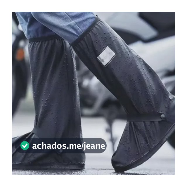 Bota Galocha Impermeável Polaina Unissex Para Chuva Motoqueiro | Cobre Sapato Borracha Antiderrapante Preto 2xl