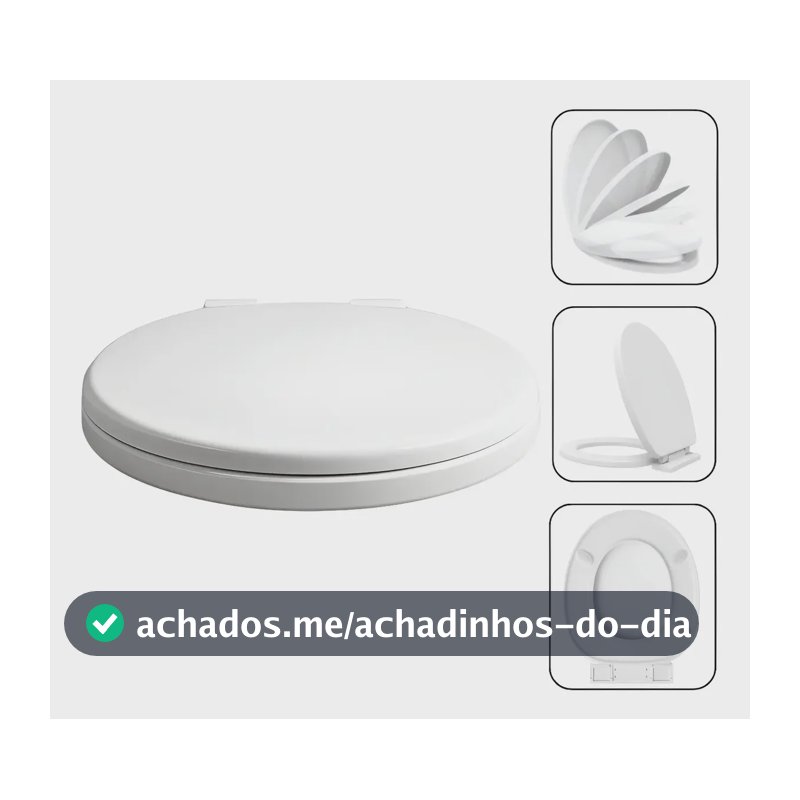 Assento Sanitario Tampa De Privada Oval Universal Soft Close Branco