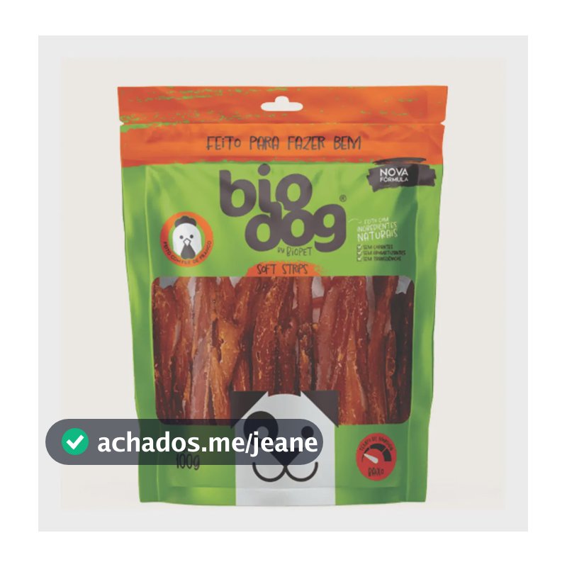Biscoito Bio Dog Para Cães Gourmet Soft Strips - 100g