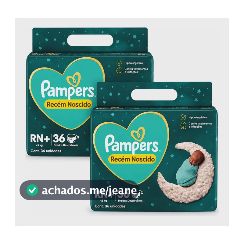 Fralda Descartável Pampers Primeiros Dias Rn+ 72 Unidades Recém-nascido (rn)