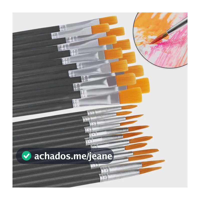 24 Pincéis Ponta Fina Reto Chato Pincel Artesanato E Pintura