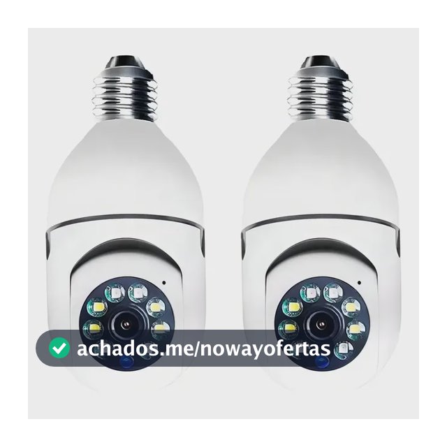 Kit 2 Câmeras Segurança 360º Jortan Wifi IP HD Visão Noturna Lâmpada