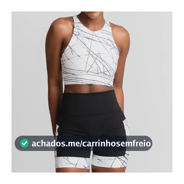 Conjunto Feminino Corrida Shorts E Cropped Com Bojo Corrida Black-white Liso G