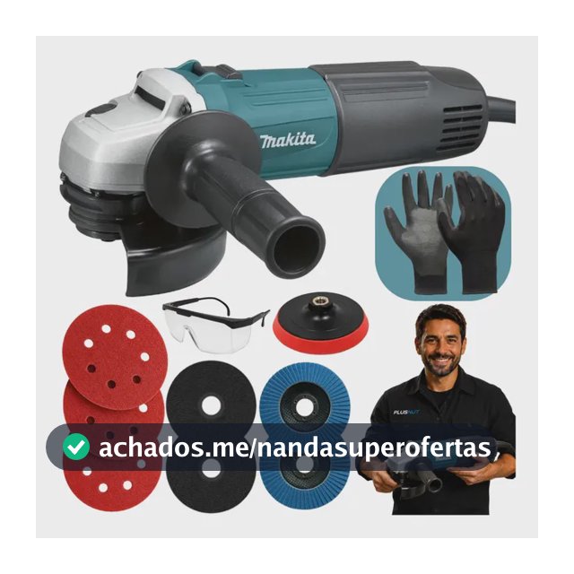 Kit Esmerilhadeira Makita Lixadeira  Angular Com Acessório