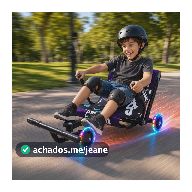Carrinho Rolimã Drift Infantil Radical Com Rodas Led - Preto Radical Preto