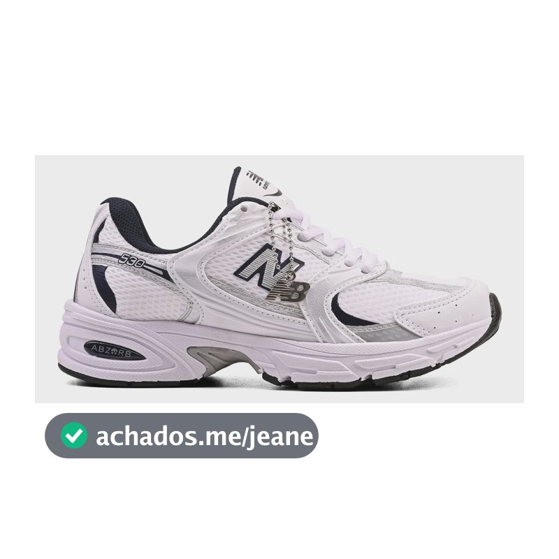 Tênis Original Feminino New Balance 530 Com Envio Na Hora Branco Marinho Geométrico 35 Br
