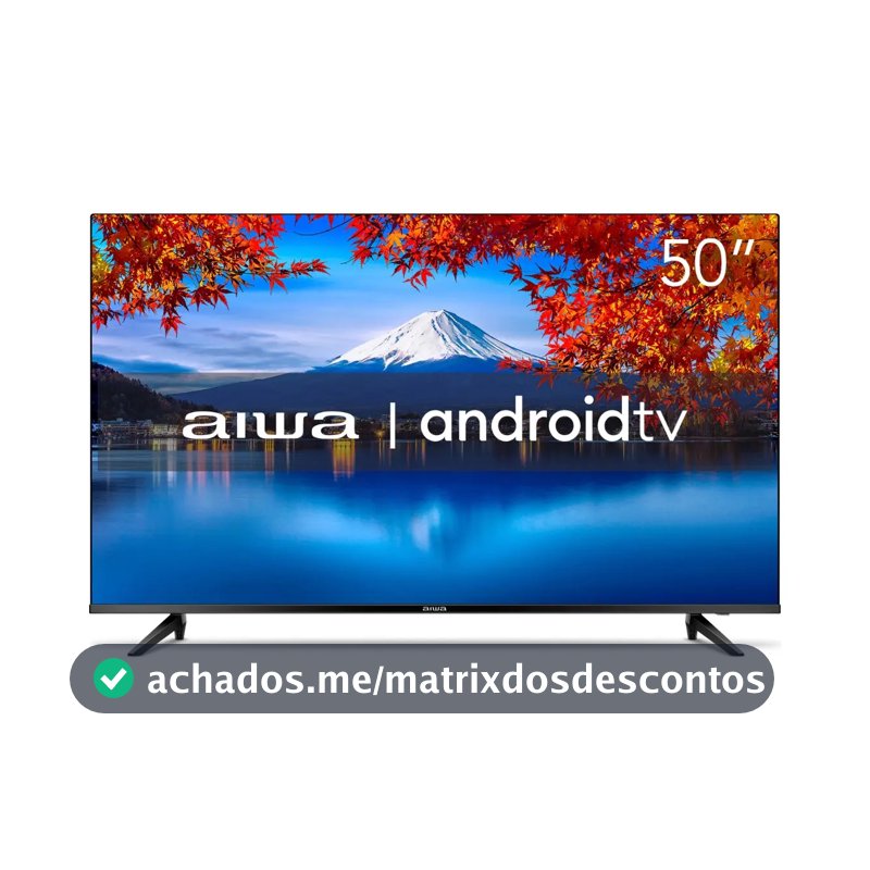 Smart TV AIWA 50” Android 4K Borda Ultrafina HDR10 Dolby Áudio AWS-TV-50-BL-02-A