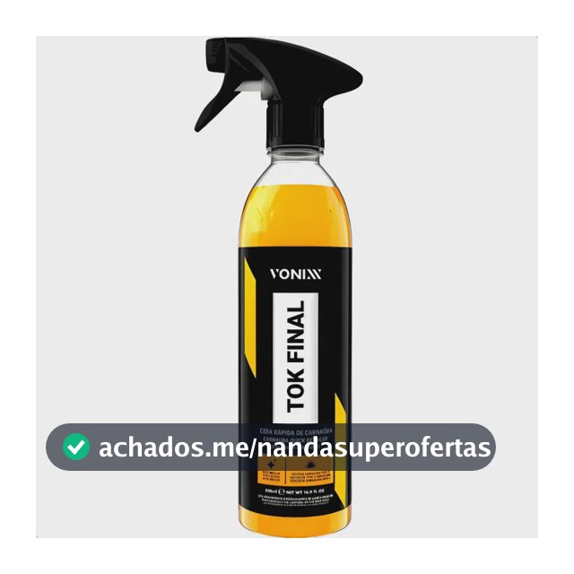 Cera Vonixx Brilho Intenso Cera De Carnaúba Tok Final Cera Cristalizadora 500ml