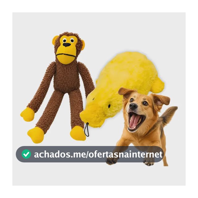 Kit Brinquedo Para Cachorro Pelúcia Big Duck + Macaco