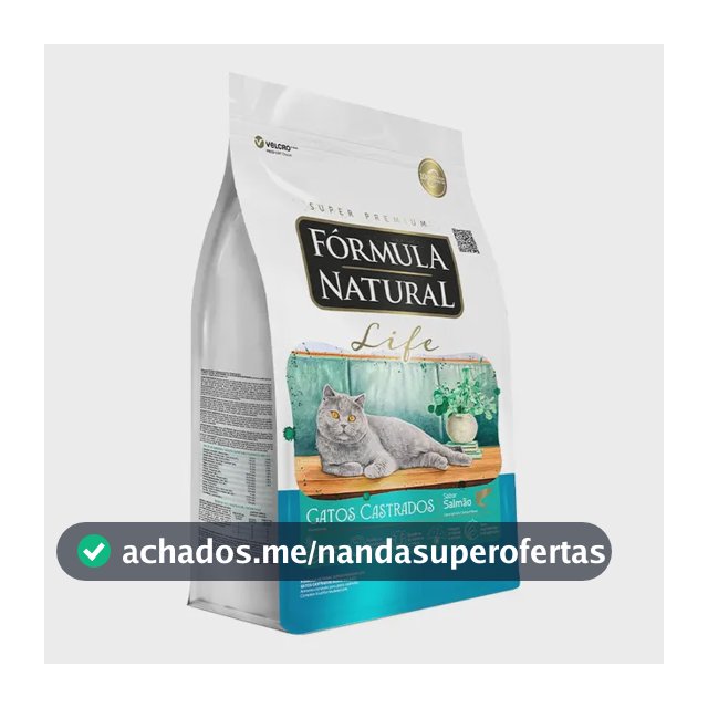 Ração Fórmula Natural Life Gatos Castrados Sabor Salmão 10,1 Kg