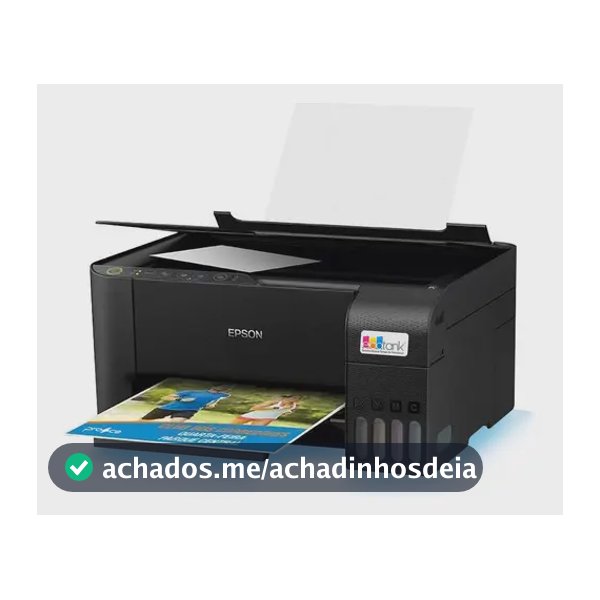 Impressora 3x1 Multifuncional Epson Ecotank L3250 Wifi Biv Cor Preto 100V/240V