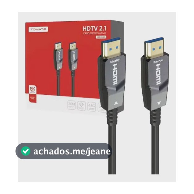 Hdmi 2.1 Fibra Óptica 20metros 8k 60hz Ultra Hd 48gbps