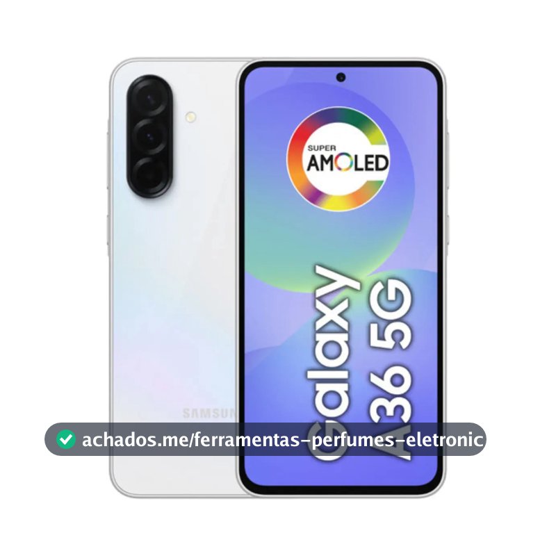 Smartphone Samsung Galaxy A36 5G 256GB 8GB Super Amoled 6.7'' Câmera Tripla 50MP Selfie 12MP 5000 mAh Ip67 NFC Dual Sim Recursos IA - Branco