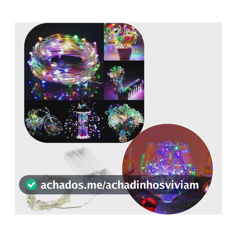 Kit 10 Fio Fada 3m 30 Leds Cordão Luz Decoração Luzes Natal Luzes Colorido