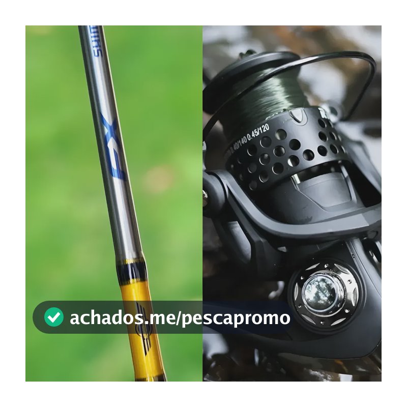 Kit Pesca Profissional Vara Shimano Fx Molinete 6 Rolamentos Preto Direito/esquerdo