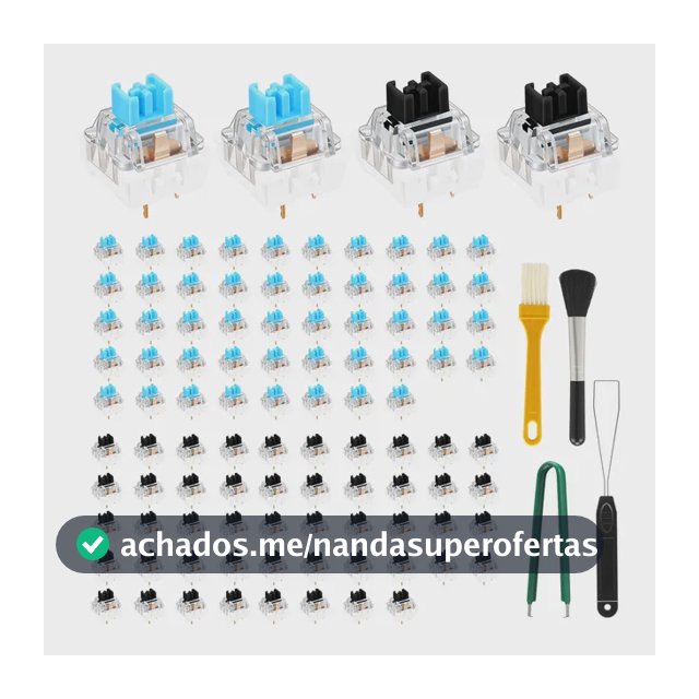 Kit 100 Switches Mecânicos Para Teclado Gamer Preto