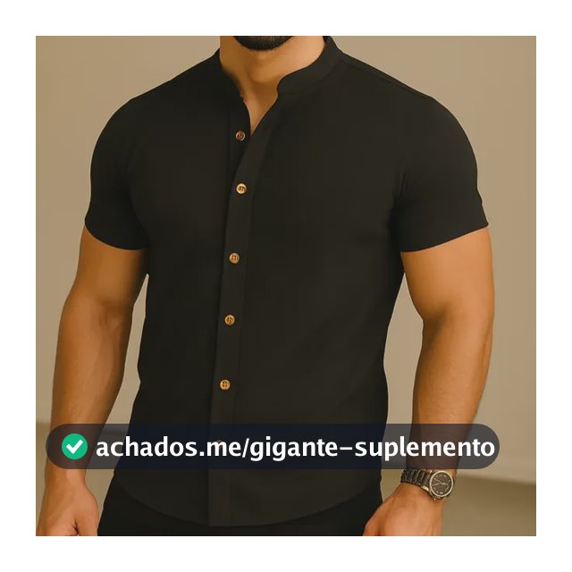 Camisa Manga Curta Gola Padre Masculina Festa Trabalho