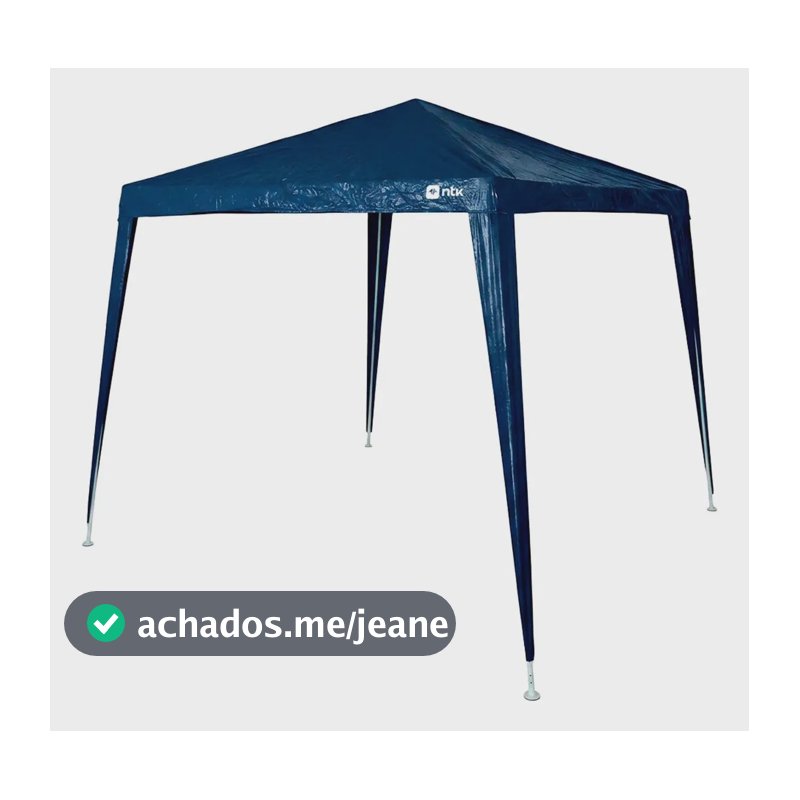 Tenda Gazebo Camp 3x3 Dobrável Estrutura Em Aço Azul - Ntk Azul
