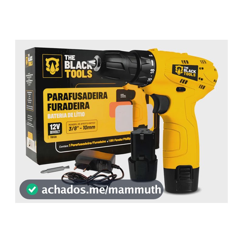 Parafusadeira Furadeira 3/8 Bivolt A Bateria 12v Cor Amarelo Frequência 60hz