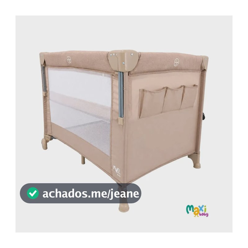 Berço Cercado Portátil Bebê Co-bed Acoplado Desmontável 2 Alturas Buddy Maxi Baby - Bege