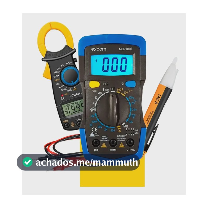 Multimetro Digital + Caneta Tensão +alicate Amperimetro Kit