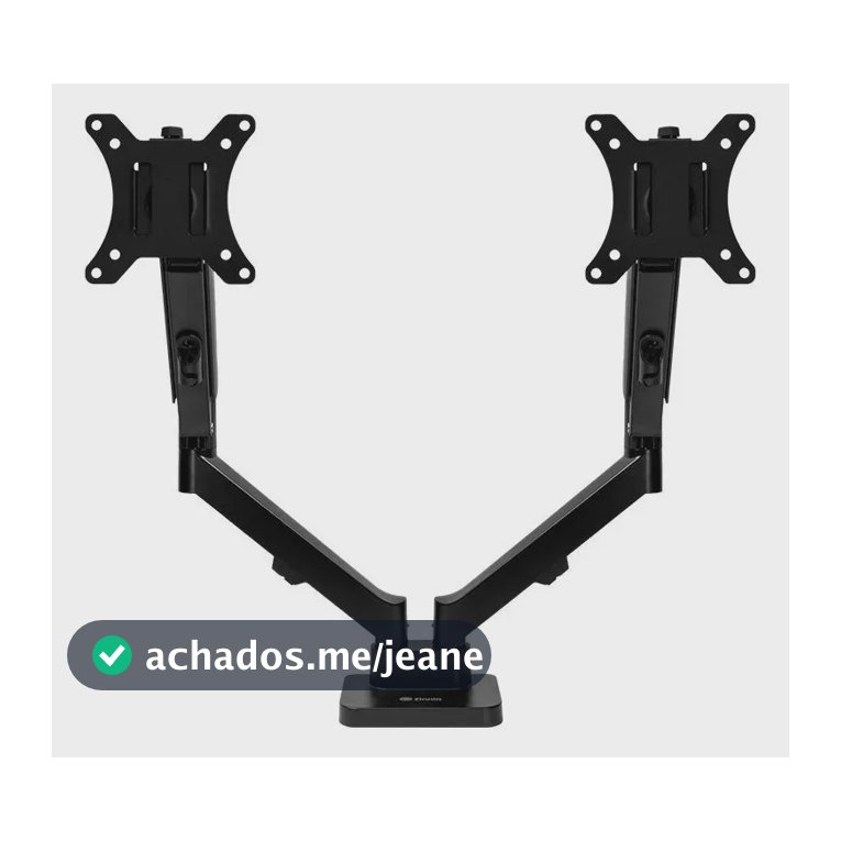Suporte Articulado com Pistão a Gás Para Dois Monitores Zinnia Nimbo 210 Preto 13 a 32 Pol com Braços Articulados e Design Discreto